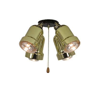 4 lamppua tuuletin kiillotettu messinki | Sisustusliike Portiikki Valaisin kattotuulettimeen