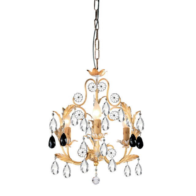 Pieni kattokruunu mustilla kristalleilla