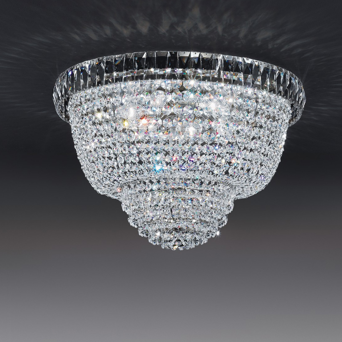 Kristalliplafondi kromirungolla Roma 50-H33 | Sisustusliike Portiikki Kristalliplafondi