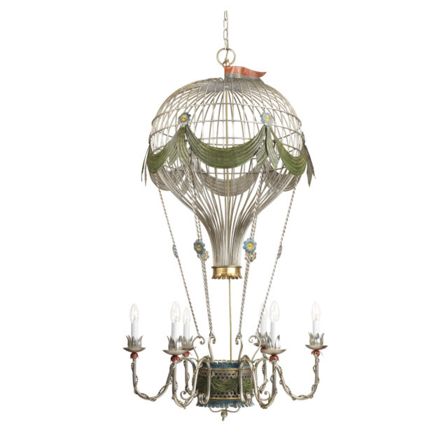 Kuumailmapallovalaisin on suuri valaisin, joka on valmistettu antiikki valaisin mallin mukaan.