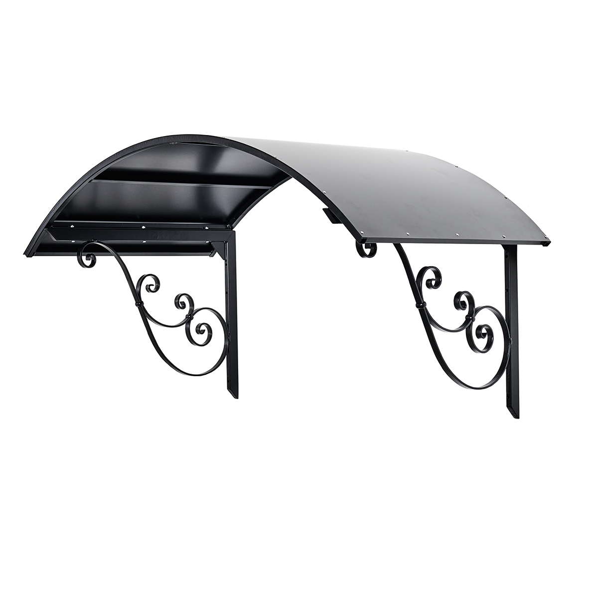 Musta kaareva ovikatos | Sisustusliike Portiikki Musta kaareva ovikatos. Katos oven päälle.