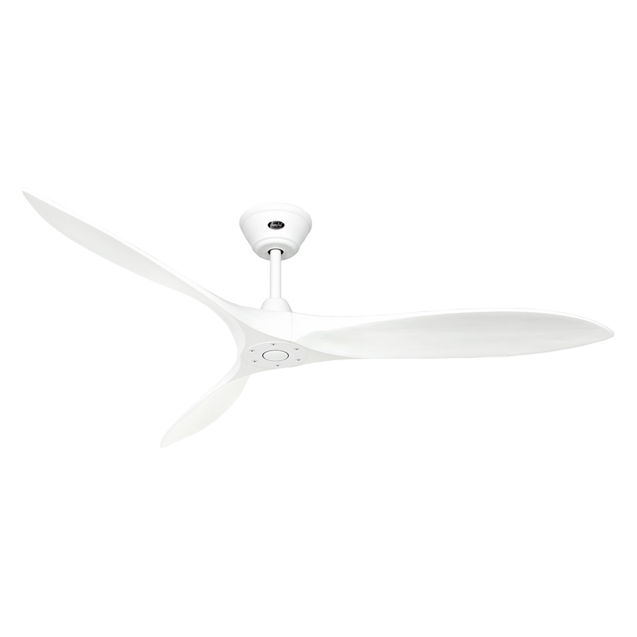 Valkoinen kattotuuletin | Sisustusliike Portiikki Valkoinen kattotuuletin. Moderni ja hiljainen.