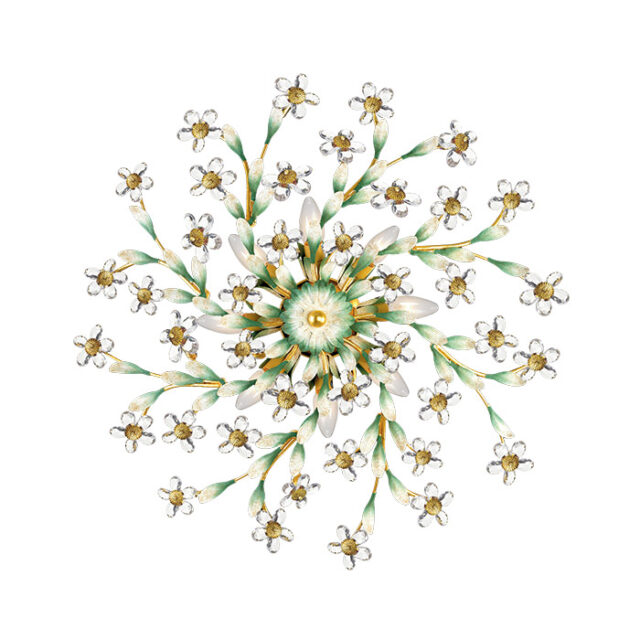 Vihreä koristellinen kattoplafondi.